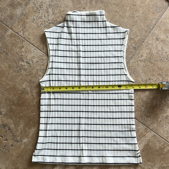 Madewell Striped Ribbed Mockneck Sleeveless Top - NWT - Picture 4 of 9